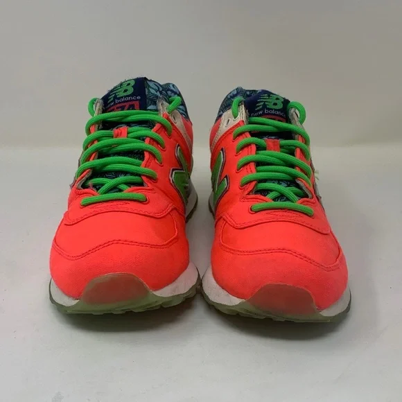 New Balance 575 Classic Bright Orange and Green Sneakers Size 6 Women’s - Picture 2 of 4